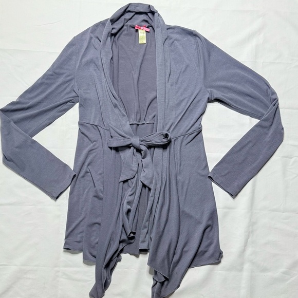 Downeast Basic Womens Cardigan Large Gray Open Front Long Sleeve - Picture 1 of 8